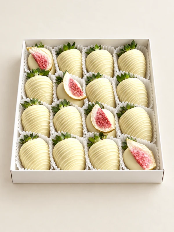 Клубничный бокс "Strawbella" — «Клубничный бокс Strawbella» — клубничный бокс Dolce Sweets из 16 ягод клубники в белом шоколаде.